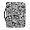 Black And White Graffiti Pattern Print Leather Bible Cover