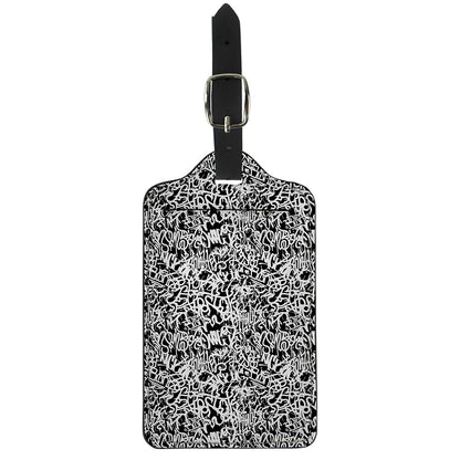 Black And White Graffiti Pattern Print Luggage Tag