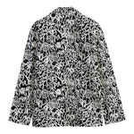 Black And White Graffiti Pattern Print Men's Blazer