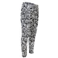 Black And White Graffiti Pattern Print Men's Compression Pants