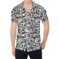 Black And White Graffiti Pattern Print Men's Shirt