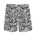 Black And White Graffiti Pattern Print Men's Athletic Shorts