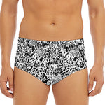 Black And White Graffiti Pattern Print Men's Triangle Swim Briefs