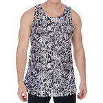 Black And White Graffiti Pattern Print Men's Velvet Tank Top