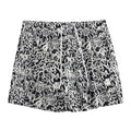 Black And White Graffiti Pattern Print Mesh Shorts