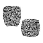 Black And White Graffiti Pattern Print Office Chair Cover