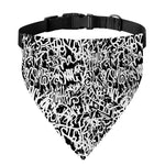 Black And White Graffiti Pattern Print Over The Collar Dog Bandana