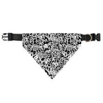 Black And White Graffiti Pattern Print Over The Collar Dog Bandana