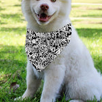 Black And White Graffiti Pattern Print Over The Collar Dog Bandana