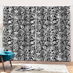 Black And White Graffiti Pattern Print Pencil Pleat Curtains