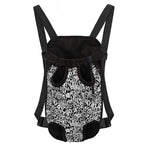 Black And White Graffiti Pattern Print Pet Carrier Backpack