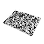 Black And White Graffiti Pattern Print Pet Cooling Mat Cover