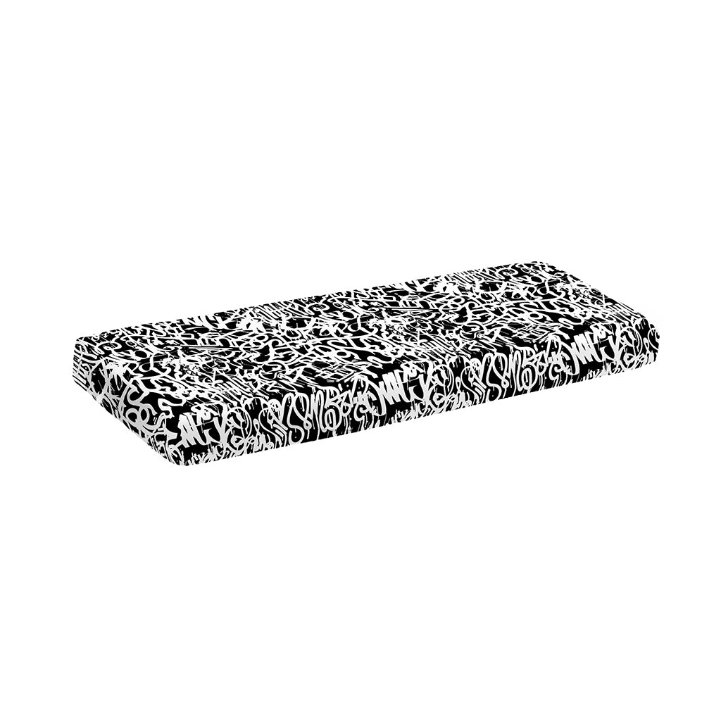 Black And White Graffiti Pattern Print Piano Keyboard Cover