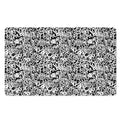 Black And White Graffiti Pattern Print Polyester Doormat