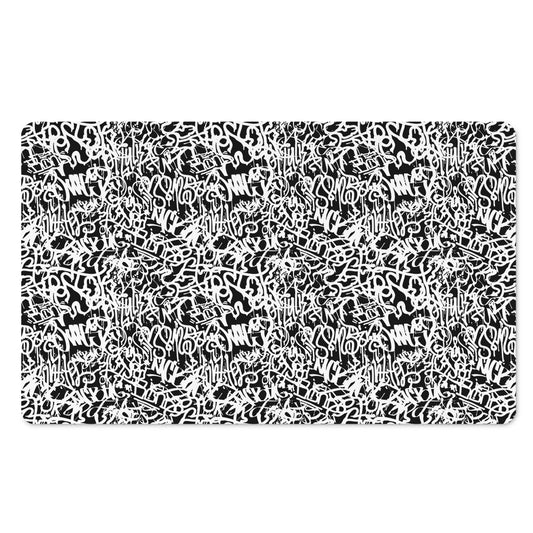Black And White Graffiti Pattern Print Polyester Doormat