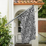 Black And White Graffiti Pattern Print Polyester Flag