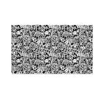 Black And White Graffiti Pattern Print Polyester Flag