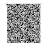 Black And White Graffiti Pattern Print Polyester Shower Curtain