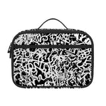 Black And White Graffiti Pattern Print Portable Lunch Bag