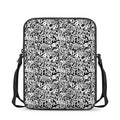 Black And White Graffiti Pattern Print Rectangular Crossbody Bag