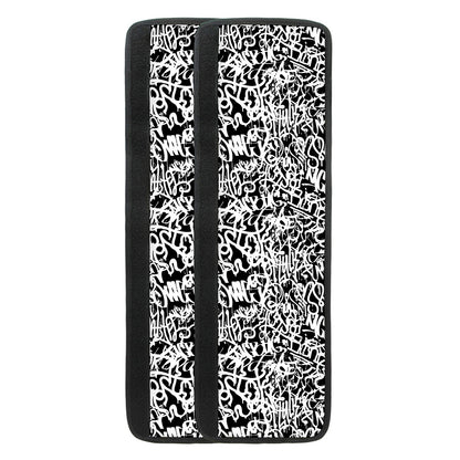 Black And White Graffiti Pattern Print Refrigerator Handle Covers