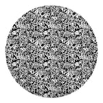 Black And White Graffiti Pattern Print Round Blanket