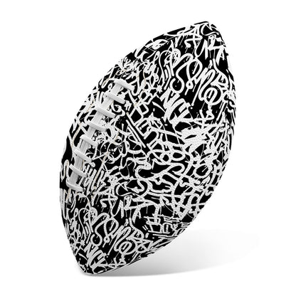 Black And White Graffiti Pattern Print Rugby Ball