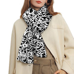 Black And White Graffiti Pattern Print Scarf