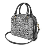 Black And White Graffiti Pattern Print Shoulder Handbag