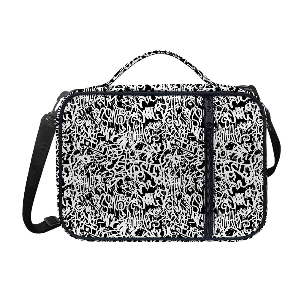 Black And White Graffiti Pattern Print Shoulder Strap Bible Bag