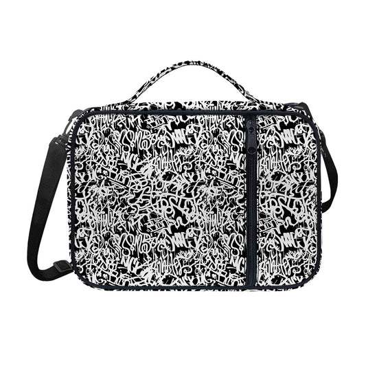 Black And White Graffiti Pattern Print Shoulder Strap Bible Bag