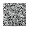 Black And White Graffiti Pattern Print Silk Bandana