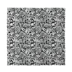 Black And White Graffiti Pattern Print Silk Bandana