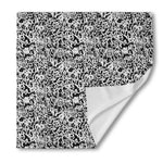 Black And White Graffiti Pattern Print Silk Bandana