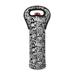 Black And White Graffiti Pattern Print Single Neoprene Wine Tote