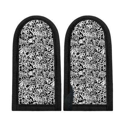 Black And White Graffiti Pattern Print Skillet Handle Cover