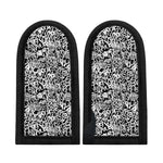 Black And White Graffiti Pattern Print Skillet Handle Cover