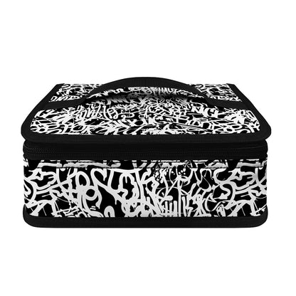 Black And White Graffiti Pattern Print Small Lunch Bag