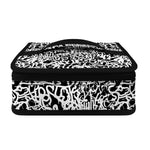 Black And White Graffiti Pattern Print Small Lunch Bag