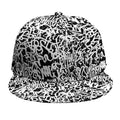 Black And White Graffiti Pattern Print Snapback Cap