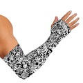 Black And White Graffiti Pattern Print Sun Protection Arm Sleeves