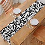 Black And White Graffiti Pattern Print Table Runner