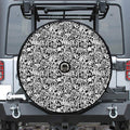 Black And White Graffiti Pattern Print Tire Cover With Camera Hole