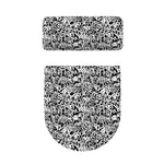 Black And White Graffiti Pattern Print Toilet Lid And Tank Cover Set