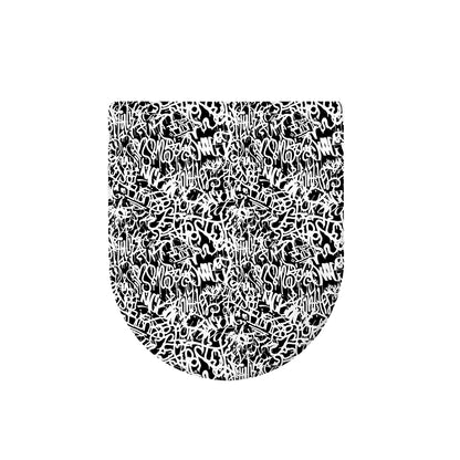 Black And White Graffiti Pattern Print Toilet Lid Cover