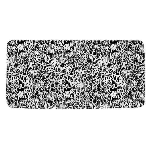 Black And White Graffiti Pattern Print Towel