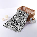 Black And White Graffiti Pattern Print Towel