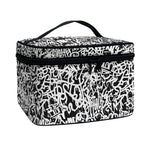 Black And White Graffiti Pattern Print Travel Makeup Bag