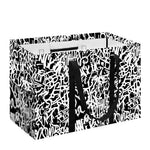 Black And White Graffiti Pattern Print Utility Tote Bag