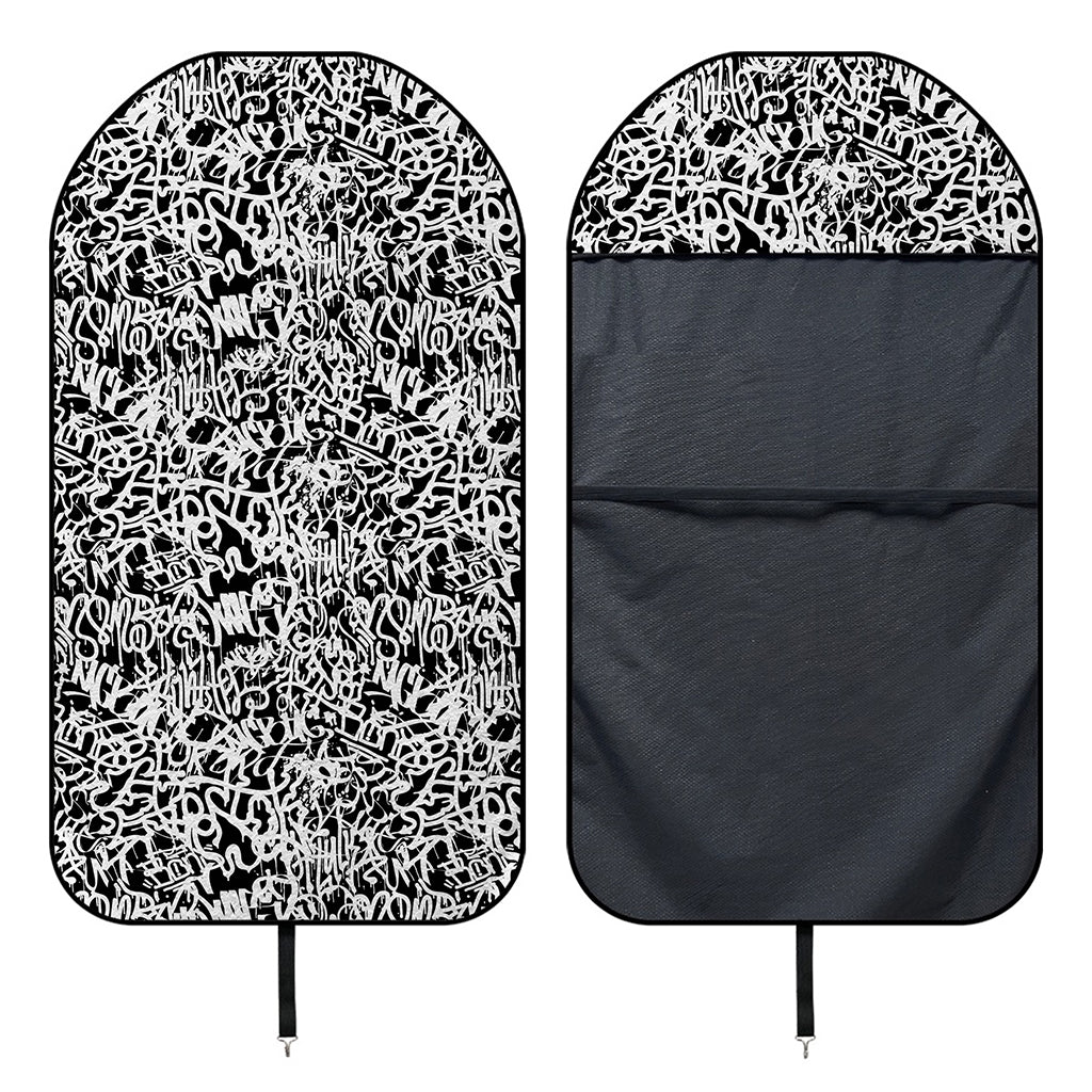 Black And White Graffiti Pattern Print Waterproof Car Seat Cover